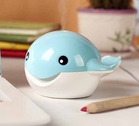 Creative cute whale Small mini Home office desktop air humidifier USB muted Humidifier Computer PC Use Pink N2