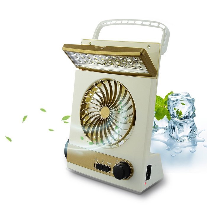 BicycleStore 3 in 1 Multi-function Portable Mini Fan LED Table Lamp Flashlight Solar Light for Home Camping N4
