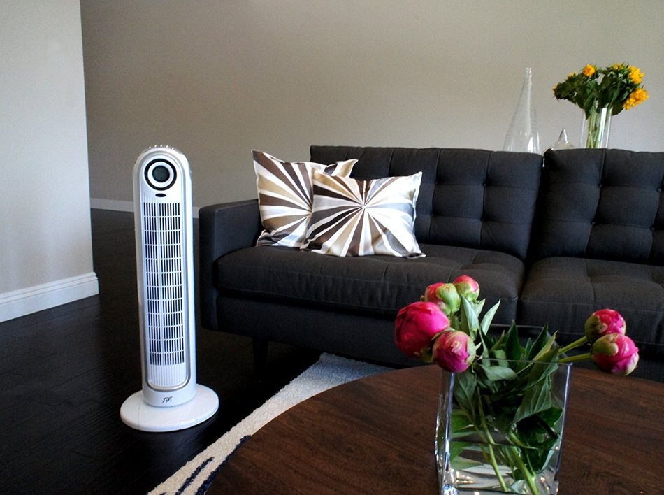 SPT SF-1521 LCD Remote Controlled Tower Fan with ION