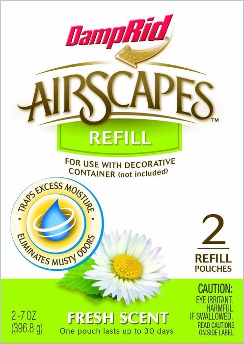 DampRid AS20FS Airscapes Dehumidifier Refill Pouches, Fresh Scent, 2-Pack N3