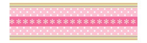 York Wallcoverings Candice Olson Kids CK7720B Daisy Ribbon Border, Pink/Green by York Wallcoverings