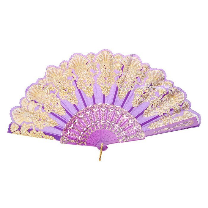 Chinese Foldable Trim Hand Fan Wing Chun Dancing Fan - Purple N3