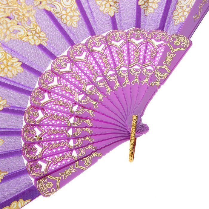 Chinese Foldable Trim Hand Fan Wing Chun Dancing Fan - Purple N5