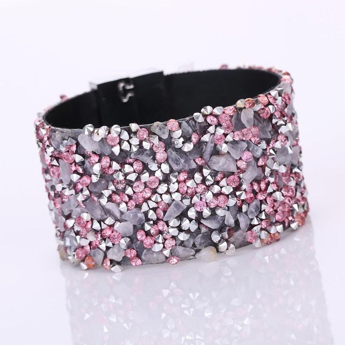AutumnFall&reg; Women Bohemian Crystal Magnetic Clasp Bracelets Wrist Chains (Purple) N11