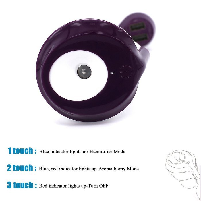 Yeworth Car Air Humidifier,2nd Generation Mini Aromatherapy Humidifier for Car with Dual USB Charger Port Aroma... N12