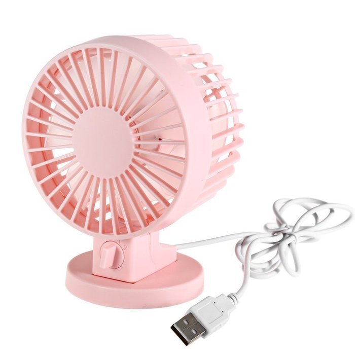 QH USB Mini Portable Double-vane Desk Fan Electric Computer Super Mute Cooler Fan (White) N15