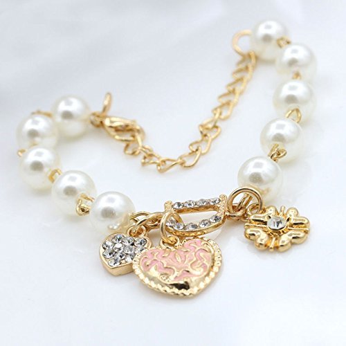 Hot Sale Women Girl Gold Metal Heart Pearl Charm Chain Bracelet Jewelry Gift N5