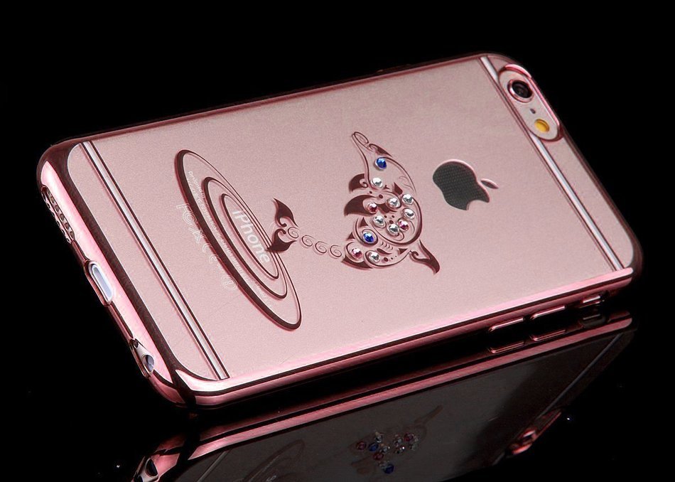 iPhone 7 Case,iPhone7 Case,ikasus Mini Love Heart Glitter Bling Crystal Rhinestone Diamonds Clear Rubber Golden... N62