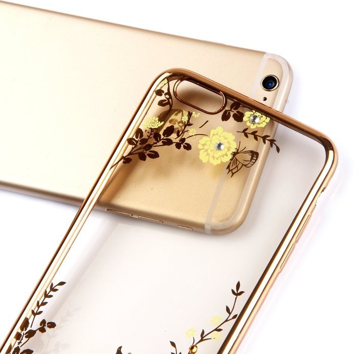 iPhone 7 Case,iPhone7 Case,ikasus Mini Love Heart Glitter Bling Crystal Rhinestone Diamonds Clear Rubber Golden... N65