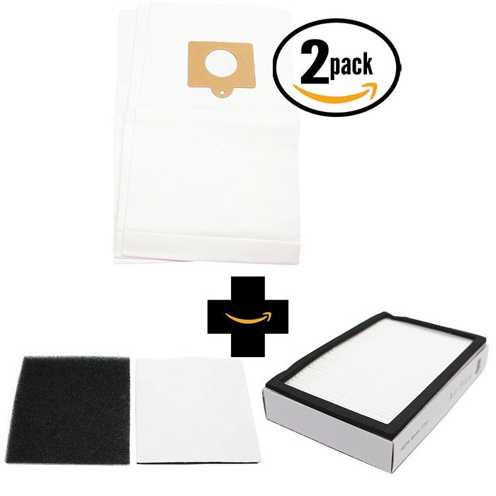 6 Replacement Panasonic MC-CG902-01 Vacuum Bags, 1 HEPA Filter & 1 Foam Filter - Compatible Panasonic C-5 Vacuum...