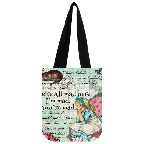 ARTSWOW Alice in Wonderland Custom Canvas Tote Bag (Two Sides) N3