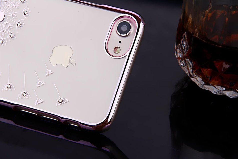 iPhone 7 Case,iPhone7 Case,ikasus Mini Love Heart Glitter Bling Crystal Rhinestone Diamonds Clear Rubber Golden... N68