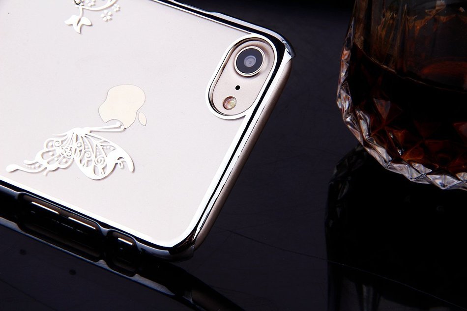 iPhone 7 Case,iPhone7 Case,ikasus Mini Love Heart Glitter Bling Crystal Rhinestone Diamonds Clear Rubber Golden... N72