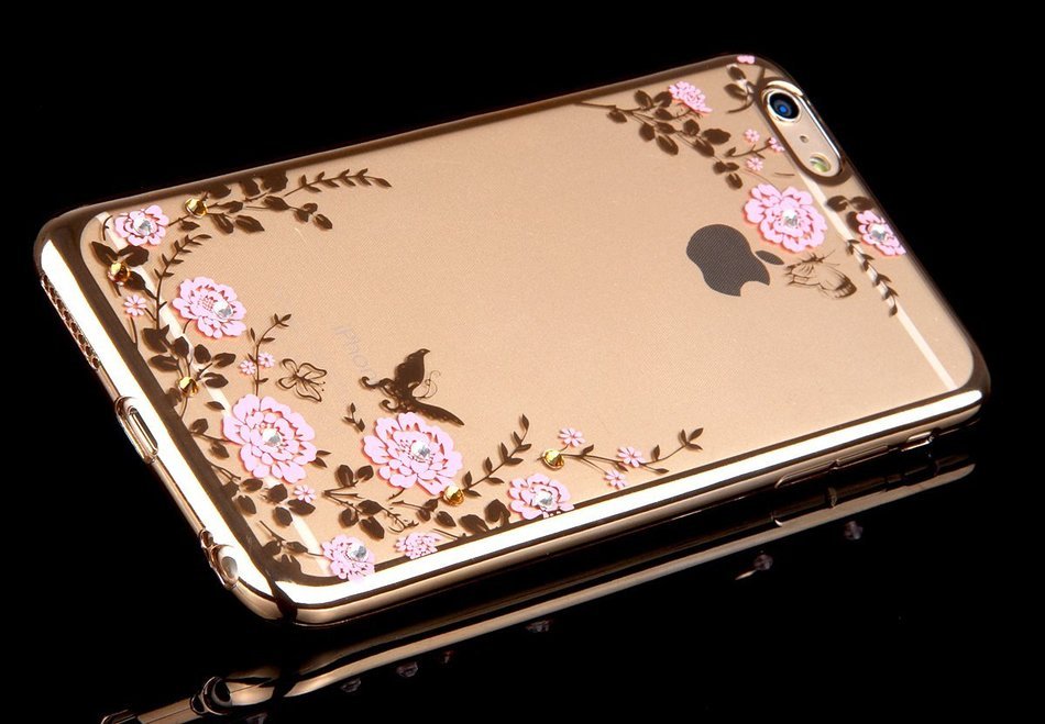 iPhone 7 Case,iPhone7 Case,ikasus Mini Love Heart Glitter Bling Crystal Rhinestone Diamonds Clear Rubber Golden... N76
