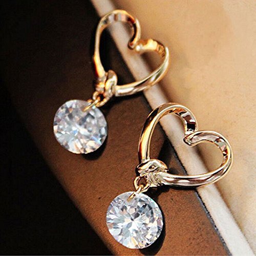 New Women Earring Silver Plated Ear Hook Rhinestone Earrings Fashion Jewelry N4