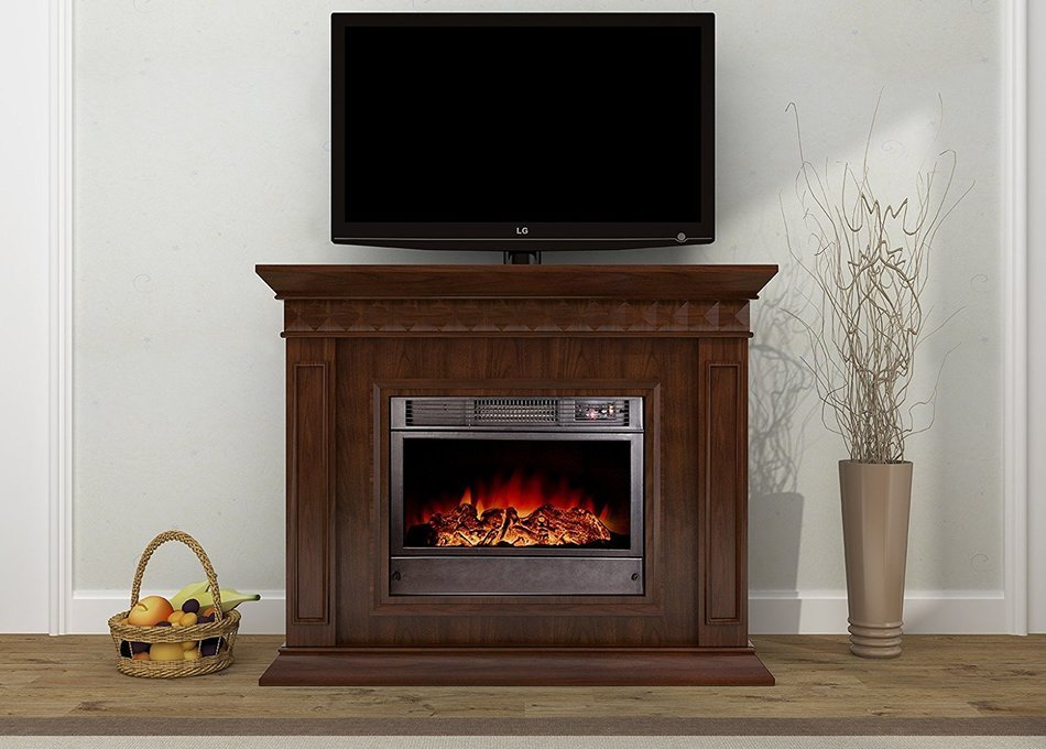 Argo Furniture Alessandra Electric Fireplace, Walnut N23