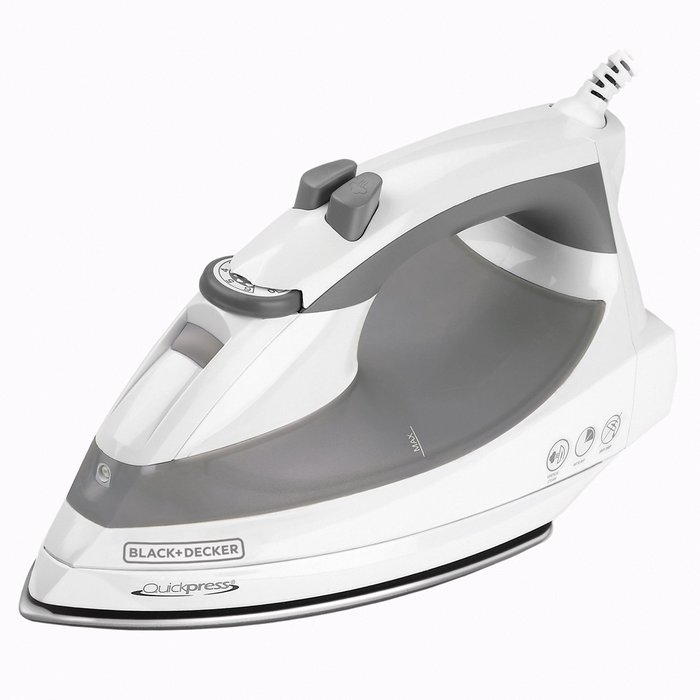 Black & Decker F976 Quickpress Iron with Smart Steam Technology, White/Silver N2