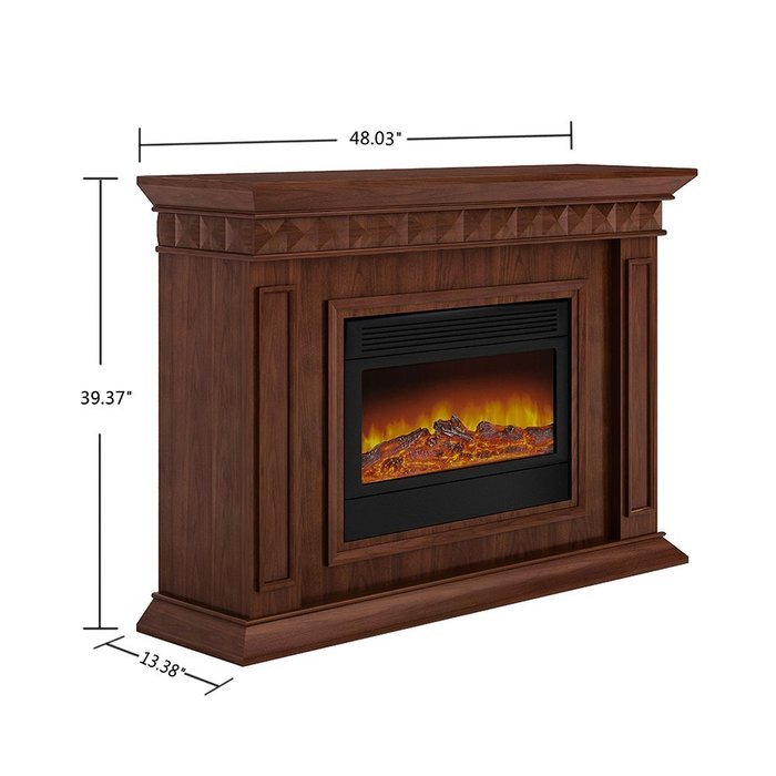 Argo Furniture Alessandra Electric Fireplace, Walnut N24