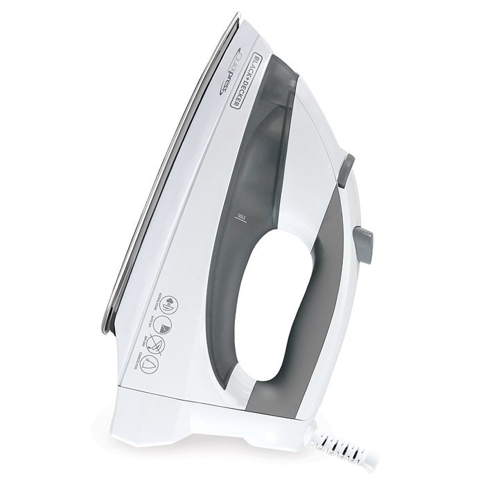 Black & Decker F976 Quickpress Iron with Smart Steam Technology, White/Silver N3