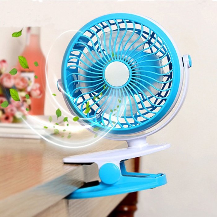 USB Rechargeable Battery Operated Clip On Fan, FLOVEME [ Mini Desk Fan ] Portable Handheld Electric Fan for Baby... N13