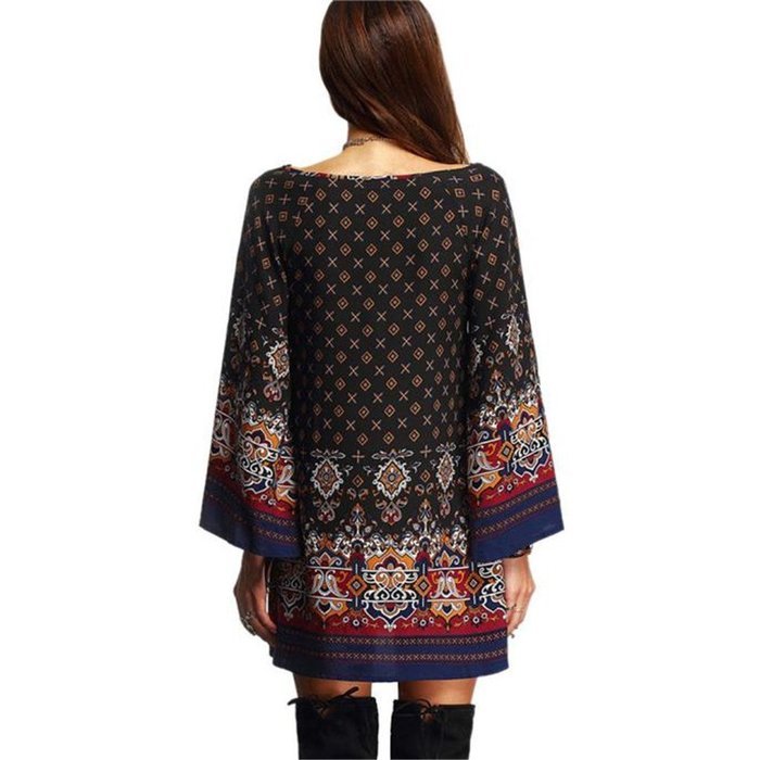 Women Dress,Haoricu Women's Long Sleeve Vintage Party Beach Dress Casual Vestidos N5