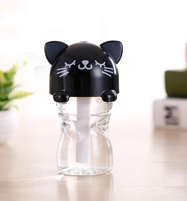 Hatop Sweet USB Mini Cartoon Bottle Cap Humidifier Office Air Diffuser (Black) N9