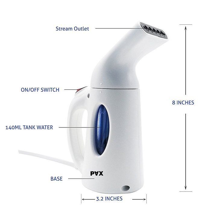 Pax Portable Fabric Steamer, New Design Powerful, 4.7 oz Capacity, Travel And Home Handheld Garment Steamer, 60... N2