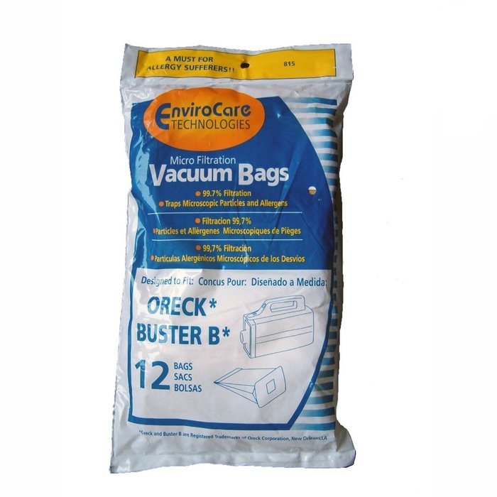 Oreck Buster B HouseKeeper Hand Held Vacuum Cleaner 12 Bags XL Model BB1000DC BB850DC # PKBB12DW, 815