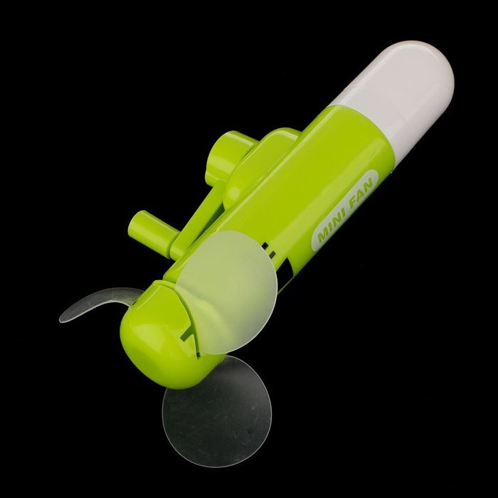 Portable Hand Crank Mini Fan without Battery for Kids Toy -Green N4