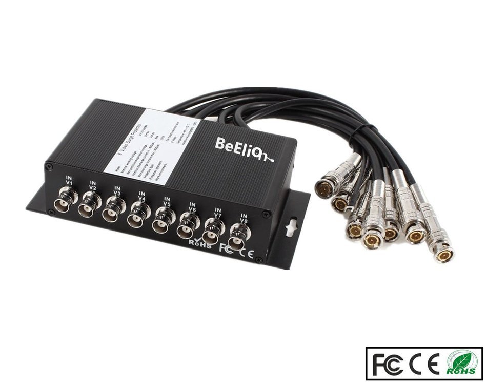 BeElion 8 Channel CCTV Video DVR BNC Male to Female Surge Protector Arrester N3