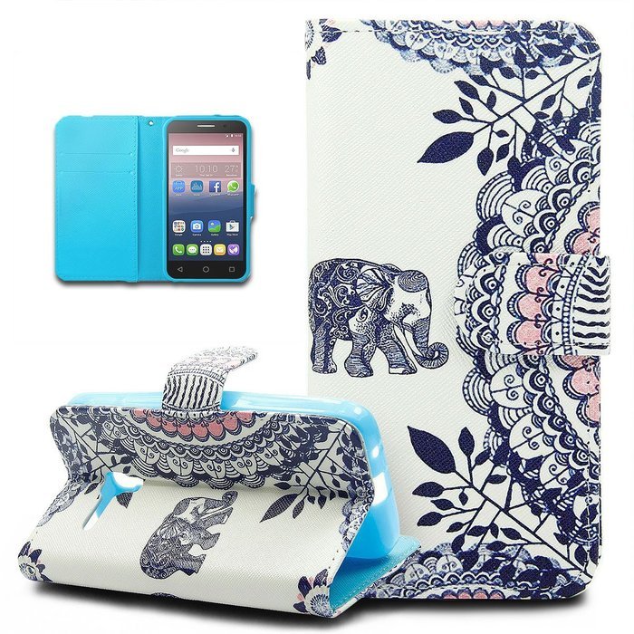 Alcatel One Touch Pop 3 Case,ikasus Colorful Painted Premium PU Leather Fold Wallet Pouch Case Flip Stand Credit... N6