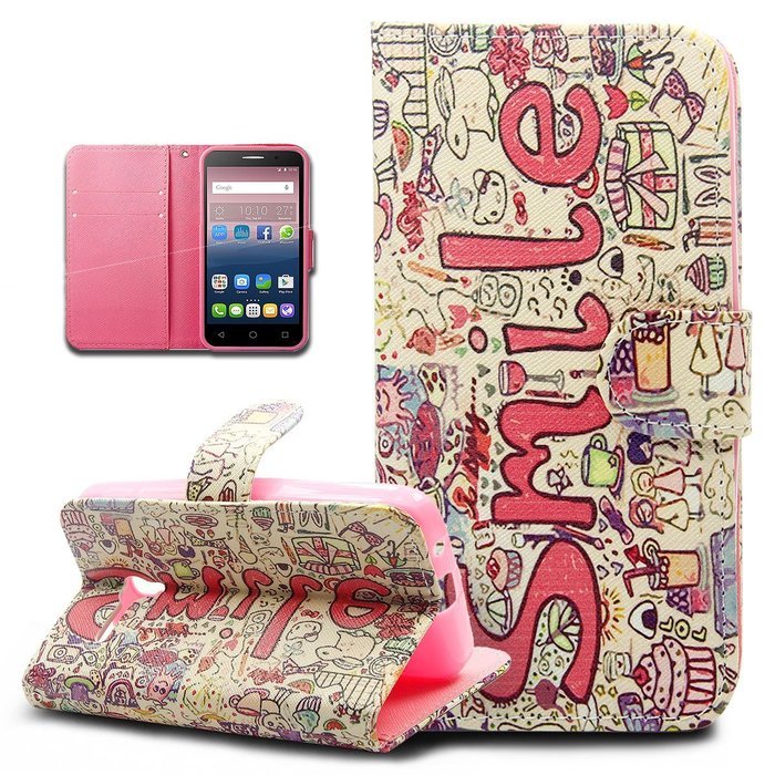Alcatel One Touch Pop 3 Case,ikasus Colorful Painted Premium PU Leather Fold Wallet Pouch Case Flip Stand Credit... N10