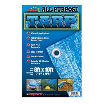 All-Purpose Weather and Tear Resistant Blue Tarp 8' x 10'