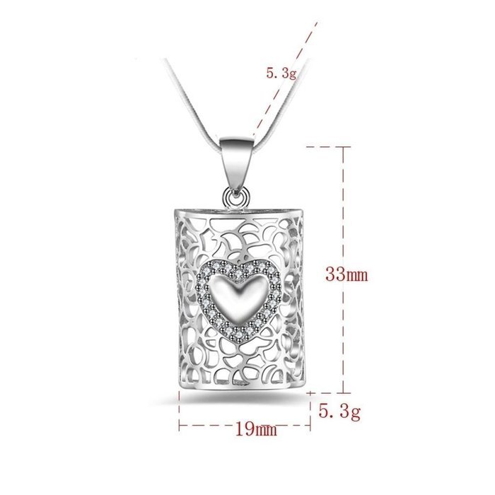 New Women Men Fashion Silver Crystal Heart Choker Pendant Necklace Chain Jewelry N3