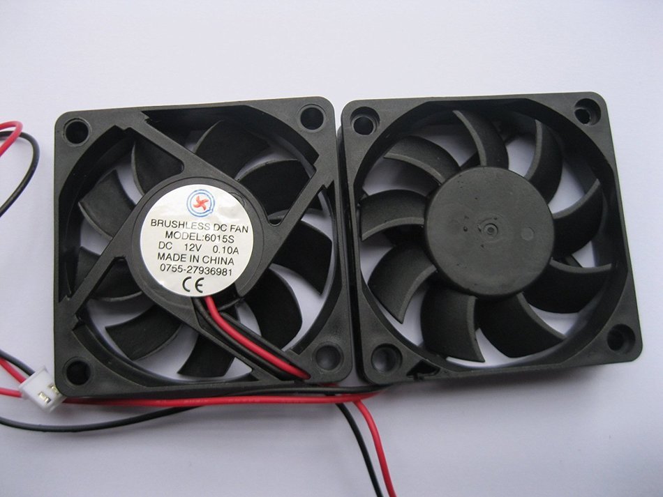 2 pcs Brushless DC Cooling Fan 12V 6015S 9 Blades 2 wire 60x60x15mm Sleeve-bearing Skywalking N4