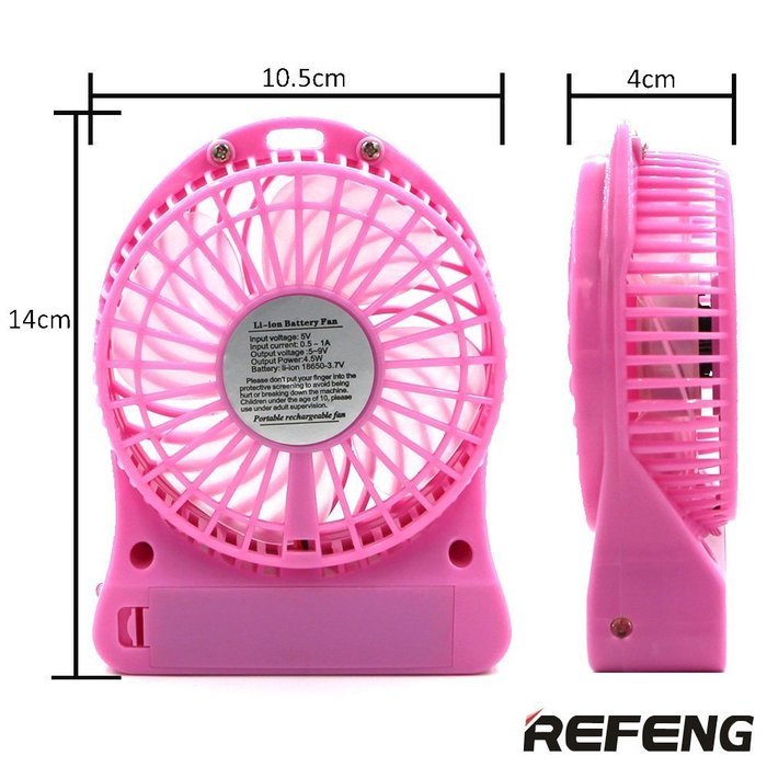 ReFeng Personal Battery Operated Fan Rechargeable with LED Light, Quiet (Green) N22