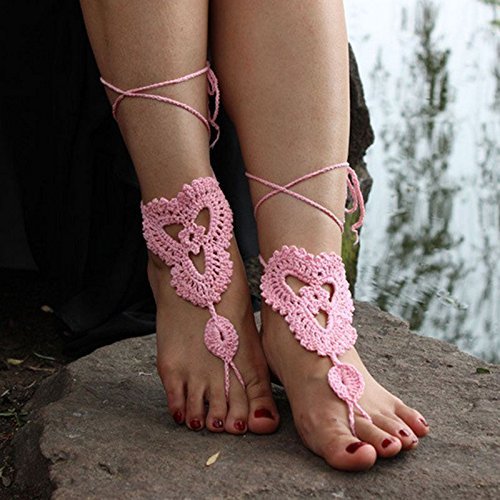 Candy Color Cute Sandals Crochet Cotton Foot Jewelry Anklet Bracelet Ankle Chain N8