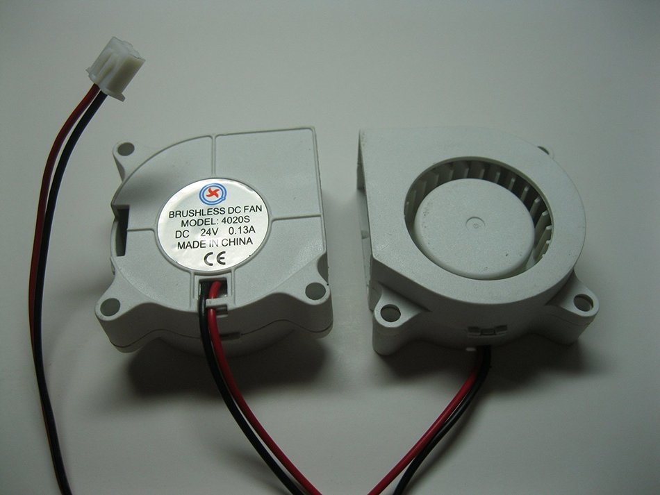 2 pcs Brushless DC Blower Fan 4020S 24V 2 Wires 40x20mm White Color Sleeve-bearing Skywalking N3