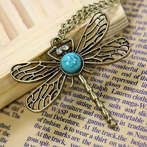 Vintage Dragonfly Rhinestone Crystal Necklace Pendant Jewelry Women's Lady N3