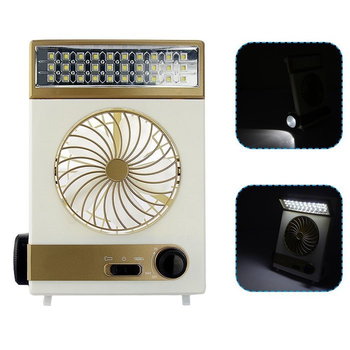 BicycleStore 3 in 1 Multi-function Portable Mini Fan LED Table Lamp Flashlight Solar Light for Home Camping N6