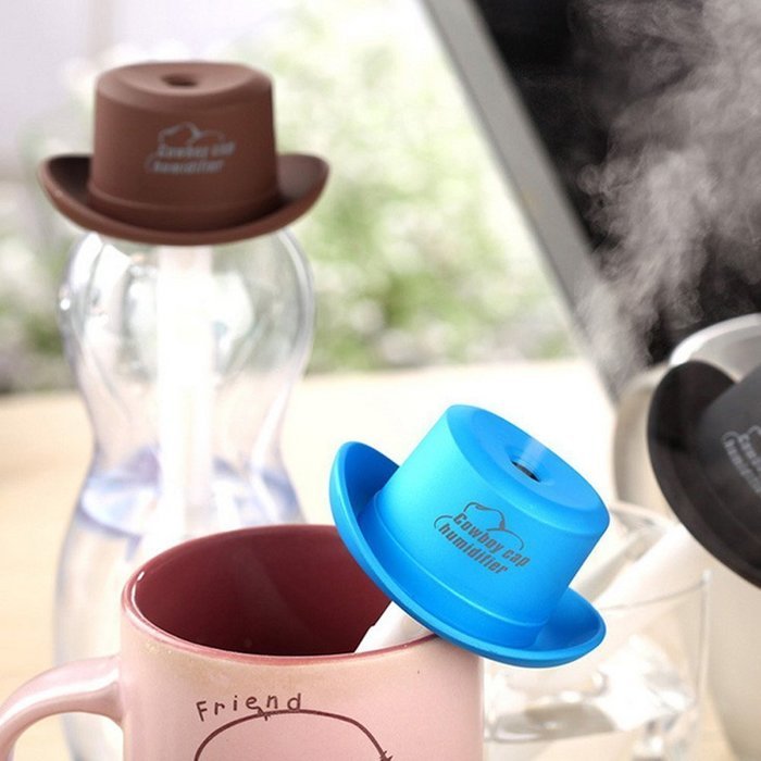 MKLOT Mini Portable Air Humidifier Cowboy Cap USB Power Air Purifying Humidifier Set Mist Output Fresh Moist Can... N10
