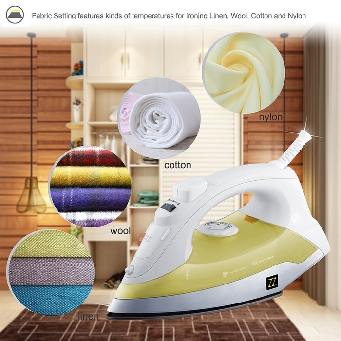 ZZ ES2362-T Steam Iron with Nonstick Soleplate, Tan N6