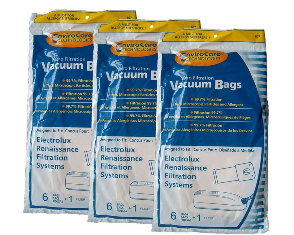 18 Electrolux Renaissance Micro Filtration Style R Vacuum Bags + 3 Filters, Epic 8000 GUARDIAN SERIES LUX 9000... N3