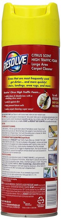 Resolve High Traffic Carpet Cleaners, Foam, Citrus Scent, 22 Ounce N2
