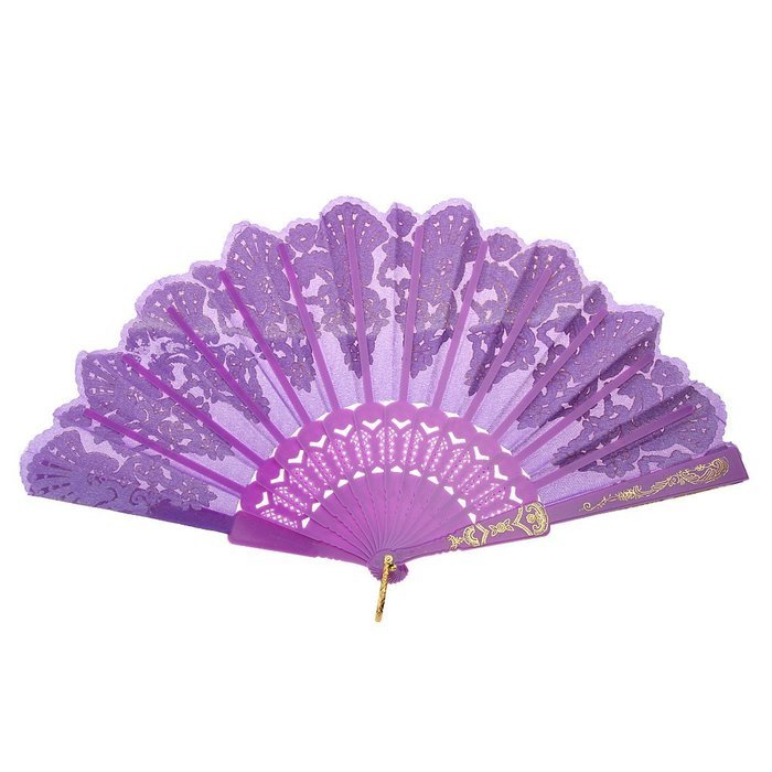 Chinese Foldable Trim Hand Fan Wing Chun Dancing Fan - Purple N6