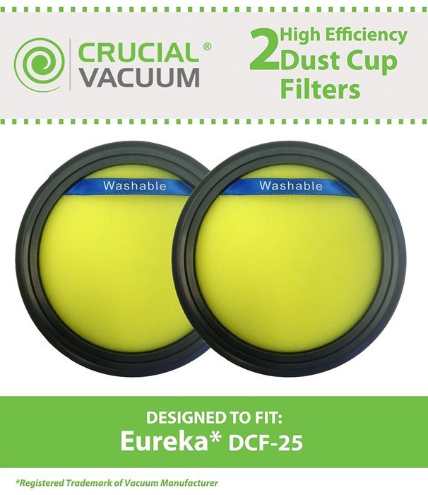 2 Eureka DCF-25 Filters, Fits SuctionSeal (AS1100 Series), Endeavor NLS (5400 Series), Nimble (EL8600 Series),...