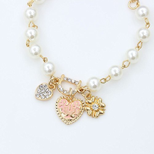 Hot Sale Women Girl Gold Metal Heart Pearl Charm Chain Bracelet Jewelry Gift N6