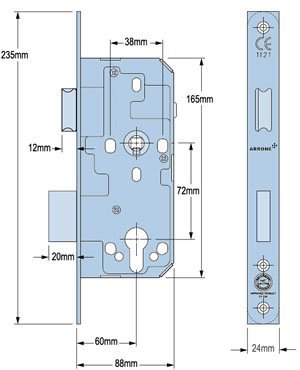 Hoppe Arrone AR915 DIN standard architectural mortice escape lock by Hoppe N2