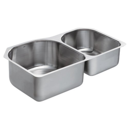 Moen G18264 1800 Series 18 Gauge Double Bowl Undermount Sink, Stainless Steel by Moen