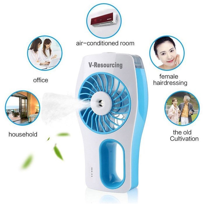 V-Resourcing Multifunction Handheld USB Mini Misting Fan,Rechargeable Portable Mini Humidifier Cooling Fan for... N8